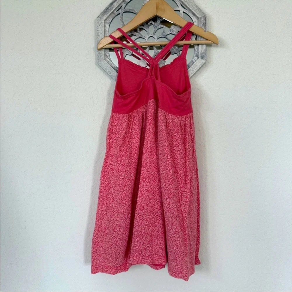 GAP • Girls S 6-7 Pink Ditsy Floral Strappy Back Maxi Sundress